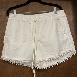 Loft Drawstring White Shorts